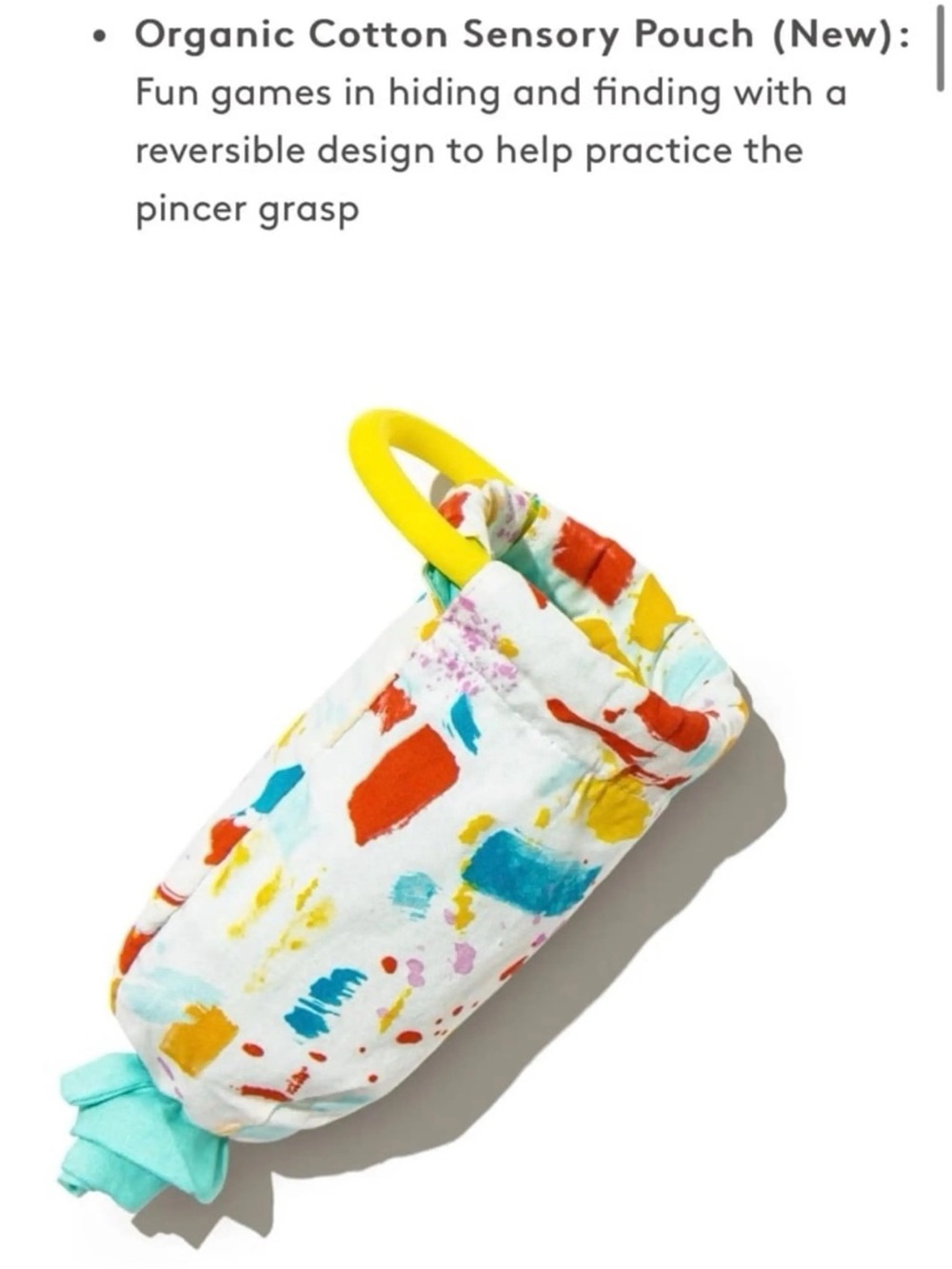 Lovevery Organic cotton sensory pouch from "The Thinker" Playkit (11-12m)